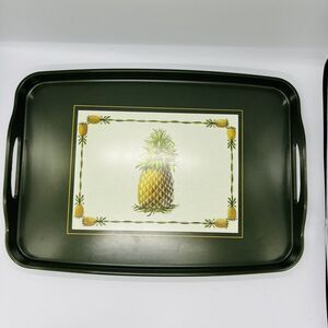 Cloverleaf Green Melamine Tray With Pineapple